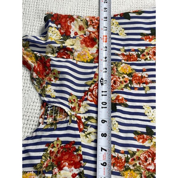 NWT VIBE Apparel Striped & Floral Sleeveless Sundress With Adjustable Straps - Picture 13 of 13